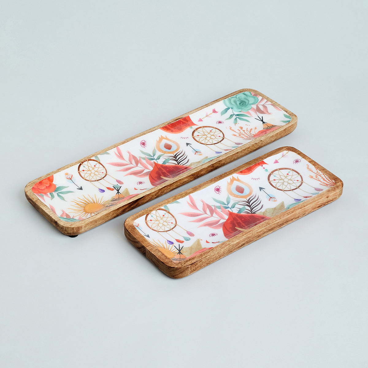 DERBY SET OF 2 TRAYS CUM PLATTERS