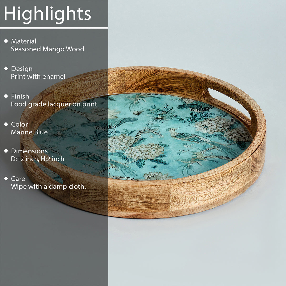PEONY ROUND TRAY