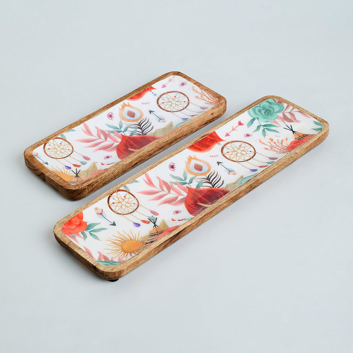 DERBY SET OF 2 TRAYS CUM PLATTERS