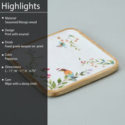 CORAL SQUARE PRINTED PLATTER