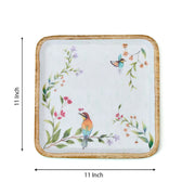 CORAL SQUARE PRINTED PLATTER