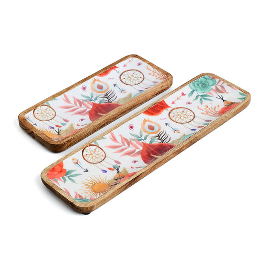 DERBY SET OF 2 TRAYS CUM PLATTERS